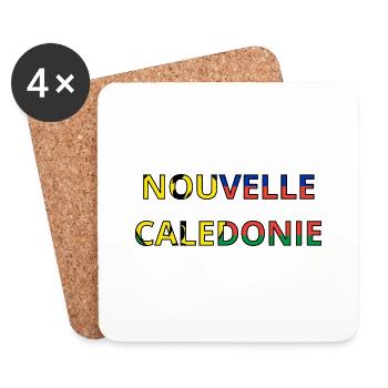Drapeau Nouvelle-Calédonie - Dessous de verre (lot de 4) - blanc - Devant