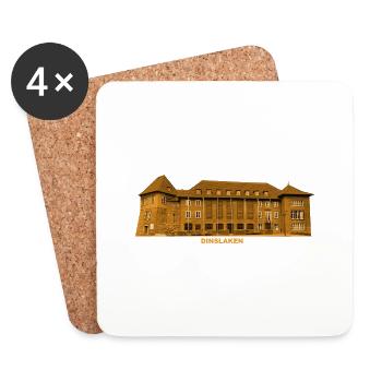 Dinslaken Rathaus Burg Rhein Nordrhein-Westfalen - Untersetzer (4er-Set) - Weiß - Vorne