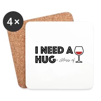 I Need a Big Glass of Wine | Party - Coasters (set of 4) - white - Front