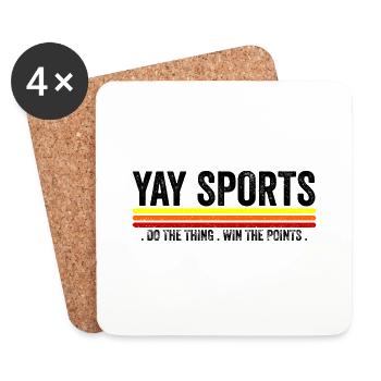 Yay Go Sports! Funny Sports - Coasters (set of 4) - white - Front