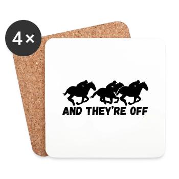 Horse Racing And They're Off Design - Coasters (set of 4) - white - Front