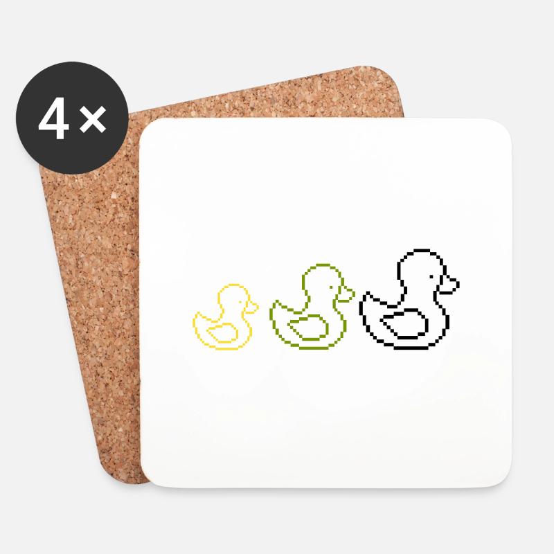 pixel enten - Untersetzer (4er-Set) - Weiß