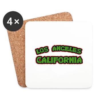 Los Angeles, Kalifornien - Untersetzer (4er-Set) - Weiß - Vorne