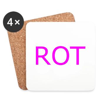 ROT in PINK - Untersetzer (4er-Set) - Weiß - Vorne