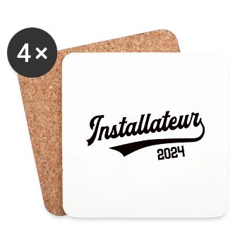 Installateur 2024 Beruf Anlagemechaniker Sanitär - Untersetzer (4er-Set) - Weiß - Vorne