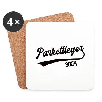 Parkettleger 2024 Beruf Bodenleger Schreinerei - Untersetzer (4er-Set) - Weiß - Vorne