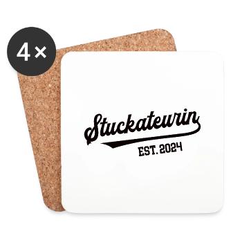 Stuckateurin 2024 Beruf Stukkateurin Maurerin - Untersetzer (4er-Set) - Weiß - Vorne