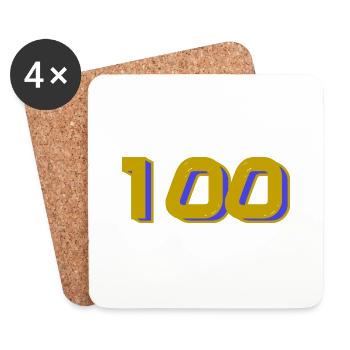 100. 100 JAHRE. 100-JÄHRIGES JUBILÄUM. GEBURTSTAG 100 - Untersetzer (4er-Set) - Weiß - Vorne