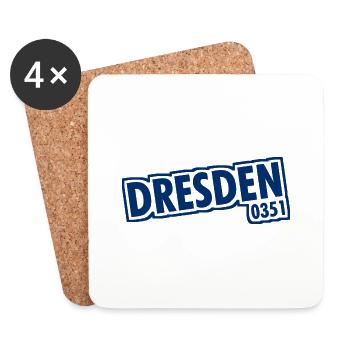 Dresde - 0351 - Indicatif régional - Saxe - Dessous de verre (lot de 4) - blanc - Devant