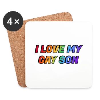 J’aime mon fils gay - Dessous de verre (lot de 4) - blanc - Devant