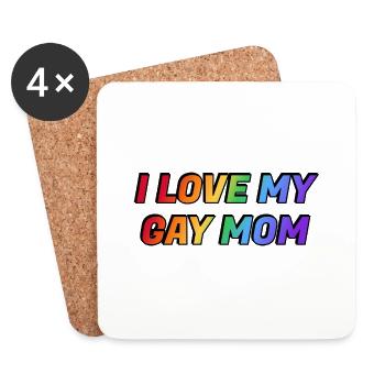 J’aime ma mère gay - Dessous de verre (lot de 4) - blanc - Devant