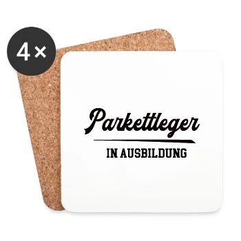 Parkettleger in Ausbildung Parkettlegerausbildung - Untersetzer (4er-Set) - Weiß - Vorne