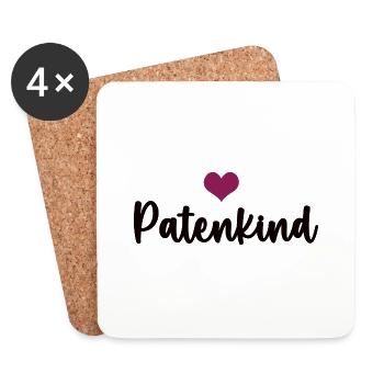 Patenkind Patin Geburtstag Patensohn Patentochter - Untersetzer (4er-Set) - Weiß - Vorne