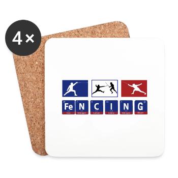 French Fencing Sport summer - Dessous de verre (lot de 4) - blanc - Devant