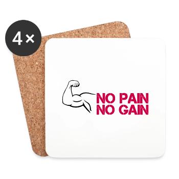 bizeps pain gain - Untersetzer (4er-Set) - Weiß - Vorne