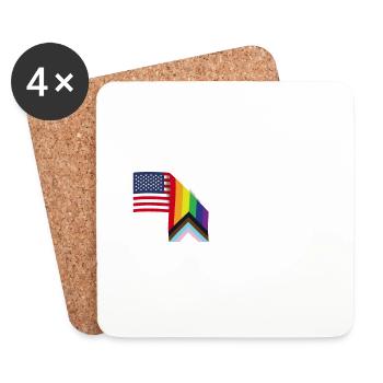 Stolzer Verbündeter - Lebian Pride - Patriot USA Flagge und - Untersetzer (4er-Set) - Weiß - Vorne