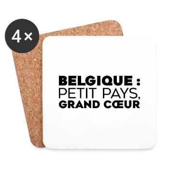 Belgique. Petit pays, Grand Cœur! - Dessous de verre (lot de 4) - blanc - Devant