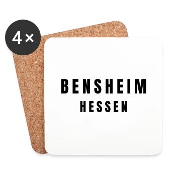 Bensheim, Hesse - Coasters (set of 4) - white - Front