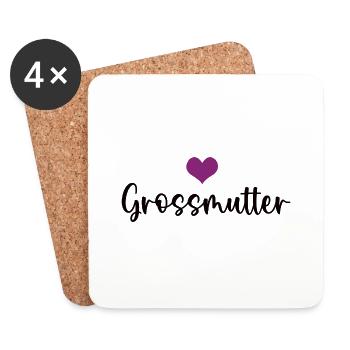Grossmutter Herz Großmutter Oma Grossmama Omi - Untersetzer (4er-Set) - Weiß - Vorne