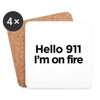 I AM ON FIRE - Coasters (set of 4) - white - Front