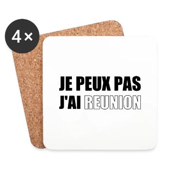 Je peux pas jai reunion - Dessous de verre (lot de 4) - blanc - Devant