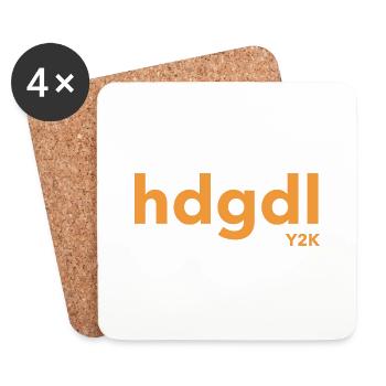 hdgdl hab dich ganz doll lieb Jahr2000 Y2K orange - Untersetzer (4er-Set) - Weiß - Vorne