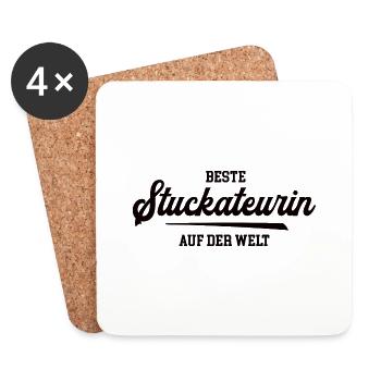 Beste Stuckateurin Chefin Stuckateur Frauen Chefin - Untersetzer (4er-Set) - Weiß - Vorne