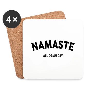 Yoga Méditation Spa Namaste - Dessous de verre (lot de 4) - blanc - Devant