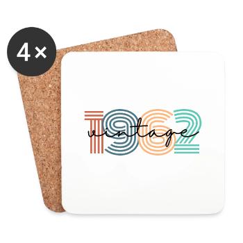1962 Vintage Retro - Untersetzer (4er-Set) - Weiß - Vorne