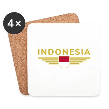 Indonesien Jakarta Fan Outfit Design T Shirt - Untersetzer (4er-Set) - Weiß - Vorne