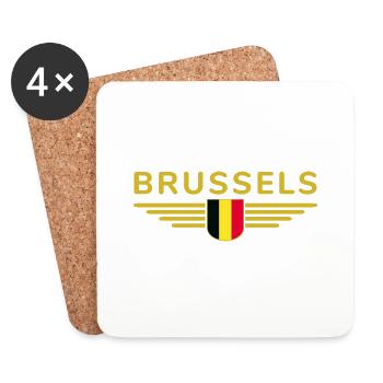 Brussels T-shirt for fans and lovers - Coasters (set of 4) - white - Front