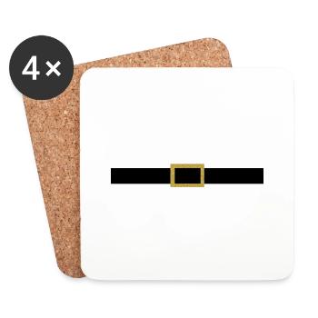 Ceinture Père Noël - Dessous de verre (lot de 4) - blanc - Devant