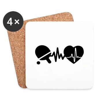 Table tennis is life heartbeat for players - Coasters (set of 4) - white - Front