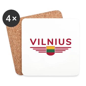 Vilnius T-Shirt – Stilvolles Statement - Untersetzer (4er-Set) - Weiß - Vorne