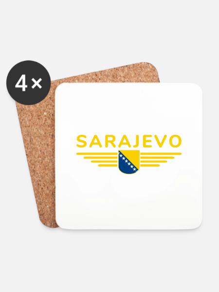 Sarajevo Bosnien Fan T-Shirt - Untersetzer (4er-Set) - Weiß