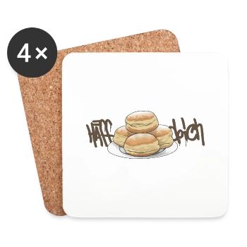 Yeast dough // doughnuts // illustration - Coasters (set of 4) - white - Front