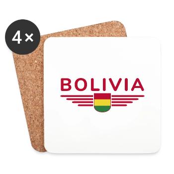 J’aime la Bolivie, T-shirt design de style élégance - Dessous de verre (lot de 4) - blanc - Devant