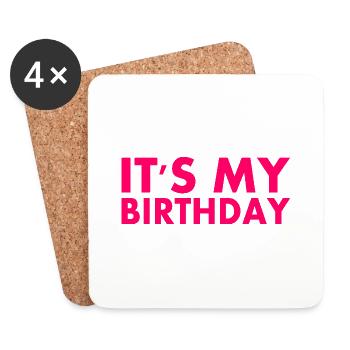 It's my birthday - Untersetzer (4er-Set) - Weiß - Vorne