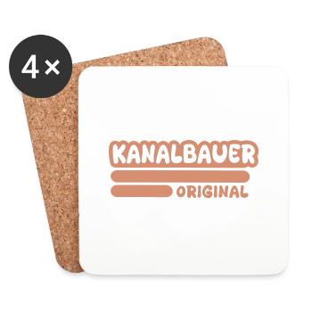 Sewer builder as a profession - Coasters (set of 4) - white - Front