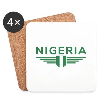 Nigeria Design – Montrez votre amour pour le pays - Dessous de verre (lot de 4) - blanc - Devant