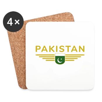 Pakistan Design – Fier de sa patrie - Dessous de verre (lot de 4) - blanc - Devant
