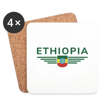Ethiopia Design – Pride and Culture - Coasters (set of 4) - white - Front