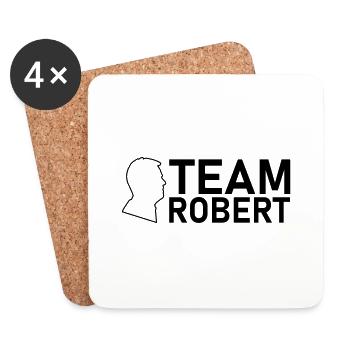 team robert kopf schwarz - Untersetzer (4er-Set) - Weiß - Vorne