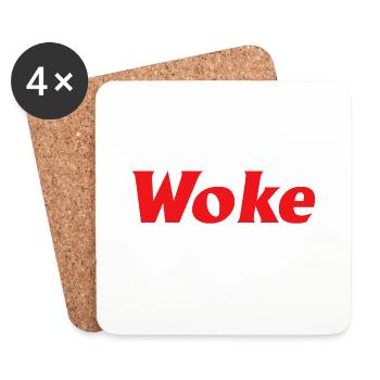 WOKE ZERO Ironisches Anti Wroke - Untersetzer (4er-Set) - Weiß - Vorne