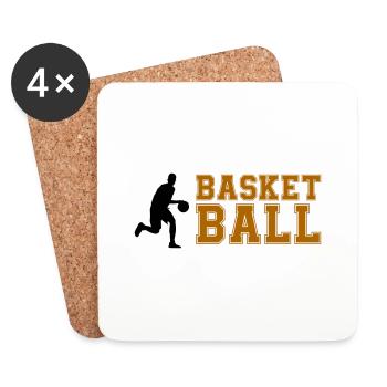 basket-ball - Dessous de verre (lot de 4) - blanc - Devant