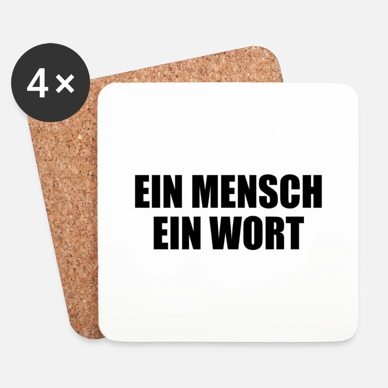 ein mensch ein wort - Untersetzer (4er-Set) - Weiß