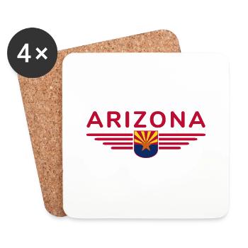 Arizona Fan T-Shirt – Wüstenstyle - Untersetzer (4er-Set) - Weiß - Vorne