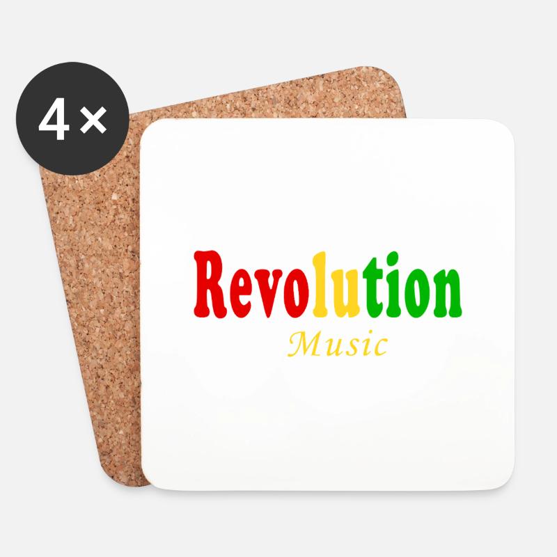 Musik der Revolution - Untersetzer (4er-Set) - Weiß