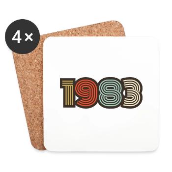 1983 Retro Jahrgang - Untersetzer (4er-Set) - Weiß - Vorne