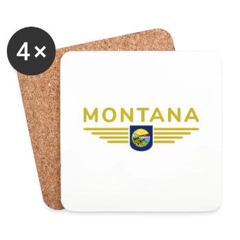 Montana Fan T-Shirt – Parfait pour les fans ! - Dessous de verre (lot de 4) - blanc - Devant